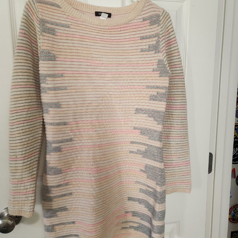 NWOT Knit Pastel Stripe Textured Sweater Dress